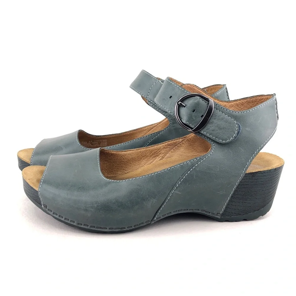 Dansko Tiana Peep Toe Wedge Sandals EUR 41 - Picture 2 of 15